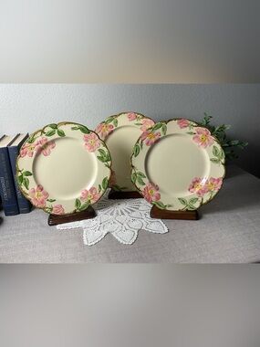 Vintage Franciscan Desert Rose Dinner Plates Set of 3 California USA